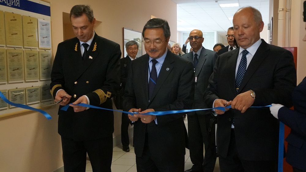 IMO Secretary General Mr. Koji Sekimizu inaugurated the new Transas technological simulation complex for tanker personnel training installed at the Makarov Training Centre