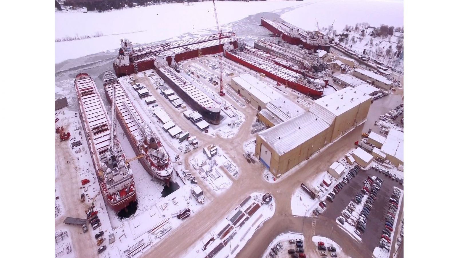 aerial view of Fincantieri Bay Shipbuilding of Sturgeon Bay