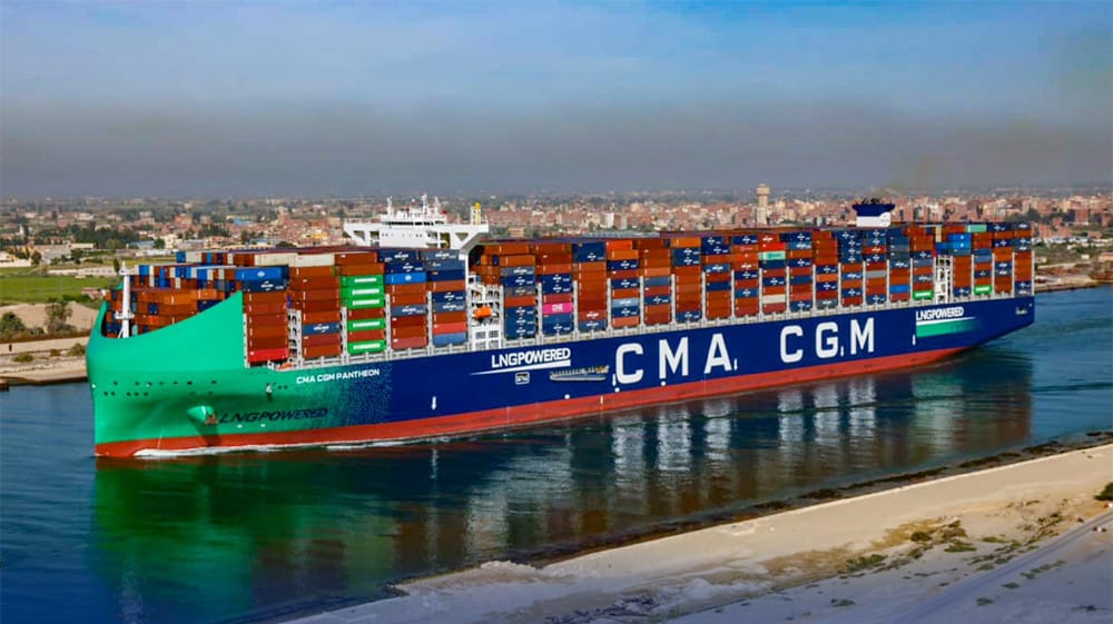 containership in the Suez Canal