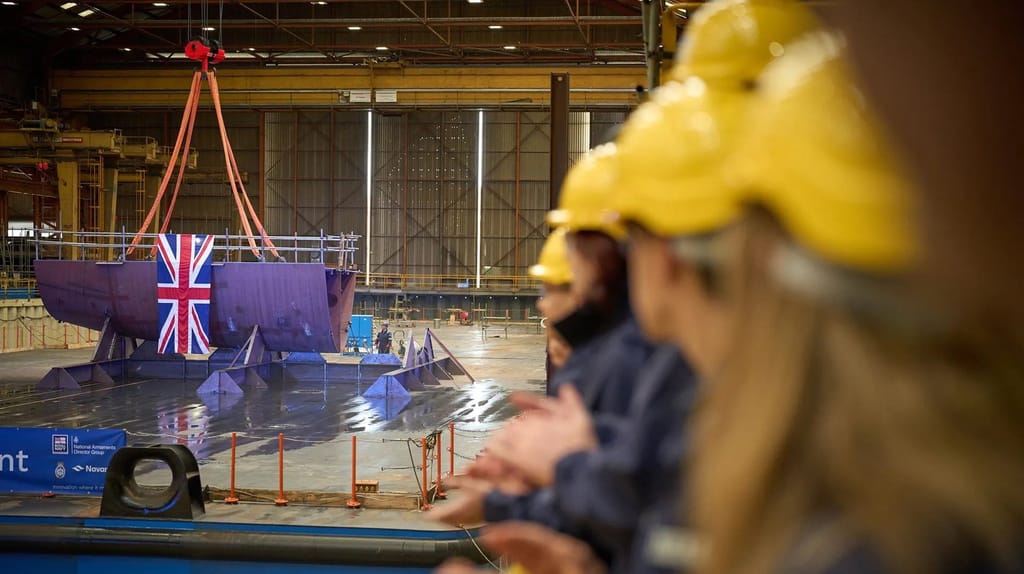 keel block shipbuilding new UK support ship