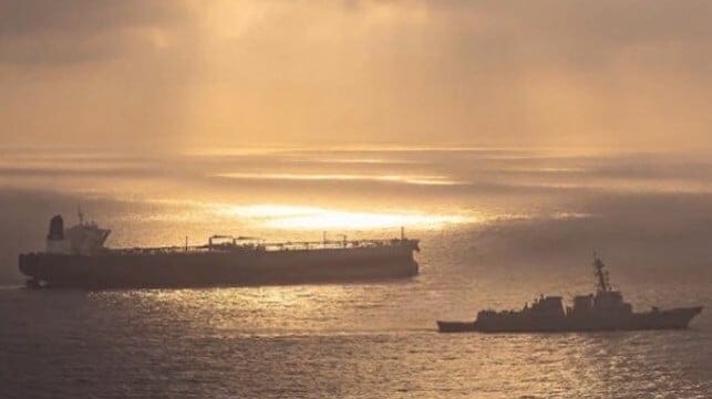 warship and tanker