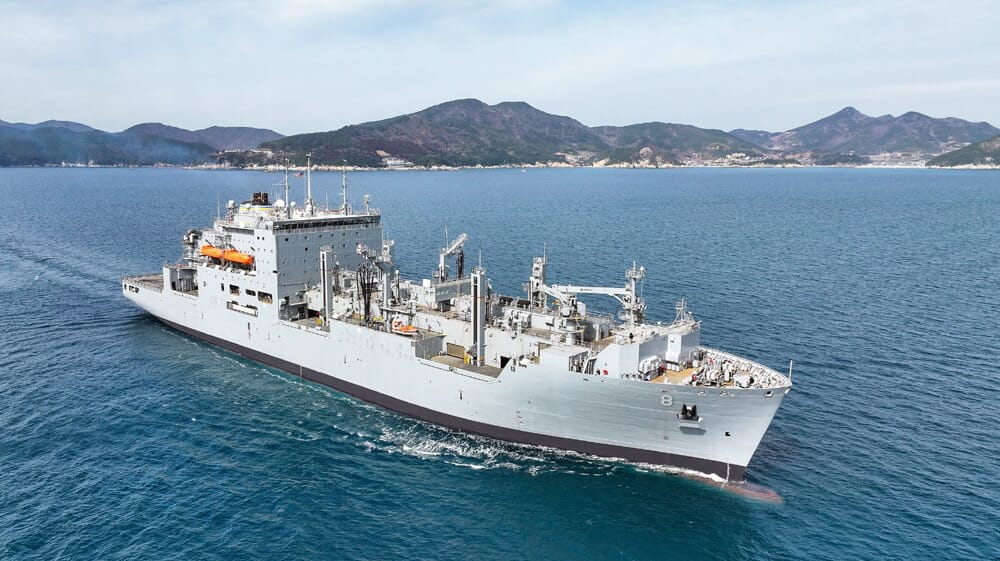 USNS Oiler USNS Wally Shirra after a drydock period completed in South Korea. Securing U.S. Navy ship repair and shipbuilding work is a key business objective for Korean yards (USN file image)Shirra after a drydock period in South Korea. Securing U.S. Navy shipbuilding orders is a key objective for Korean yards (USN file image)