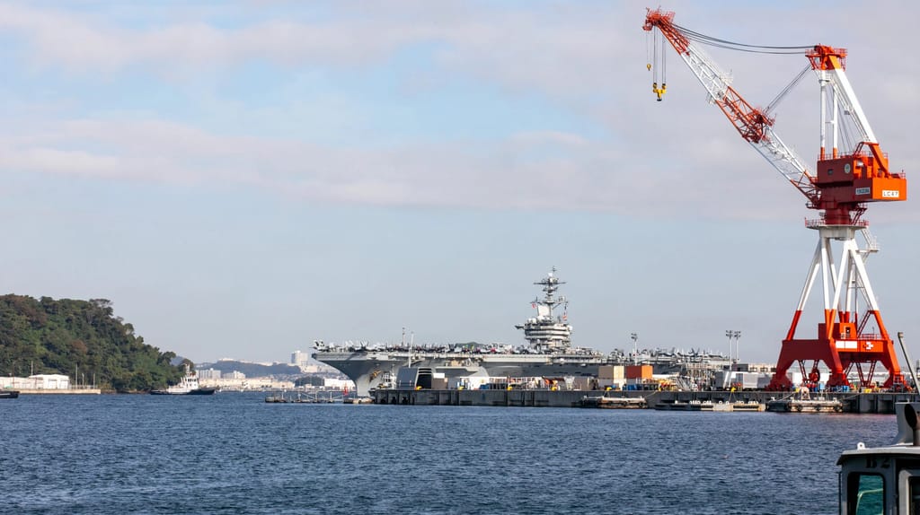USS Theodore Roosevelt docks in Yokosuka, October 16 (US Navy)