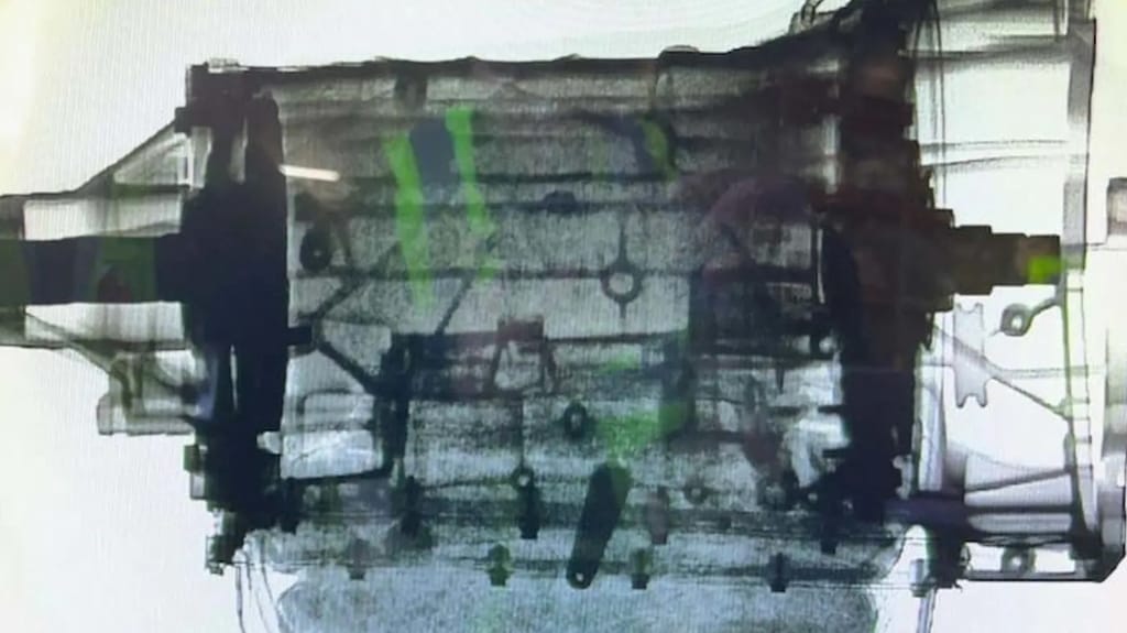A transmission filled with 13 kilos of meth rather than gears (AFP)