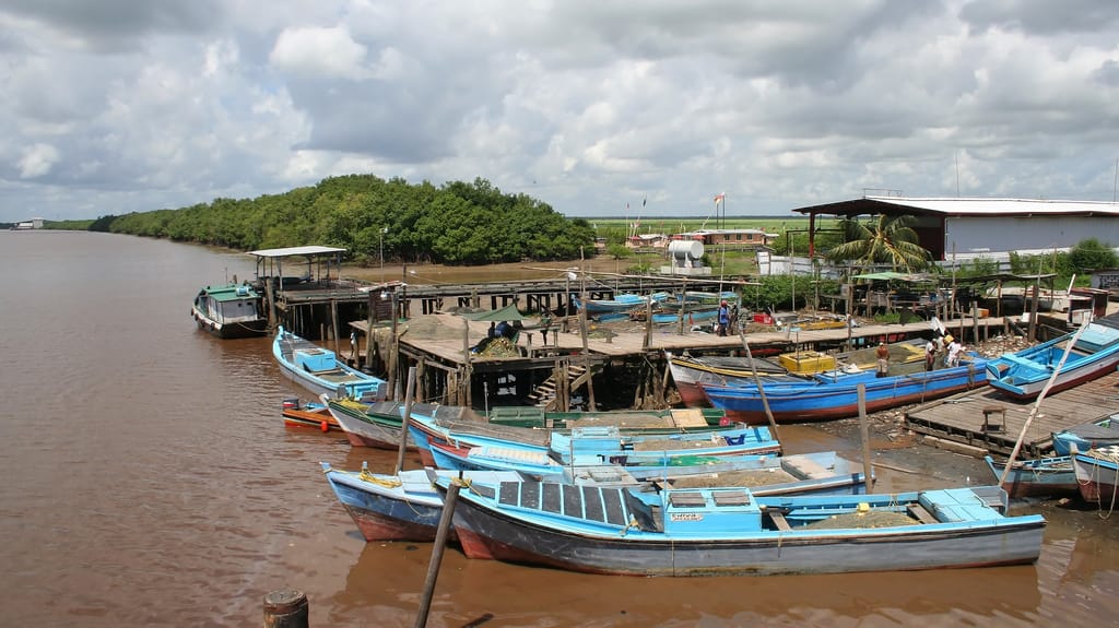 A fishing pier on the Berbice River, 2007 (Ian Mackenzie / CC BY)