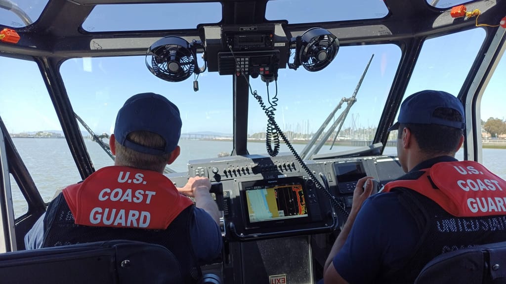 U.S. Coast Guard Station Vallejo personnel on a training outing before the site's closure, 2023 (USCG)
