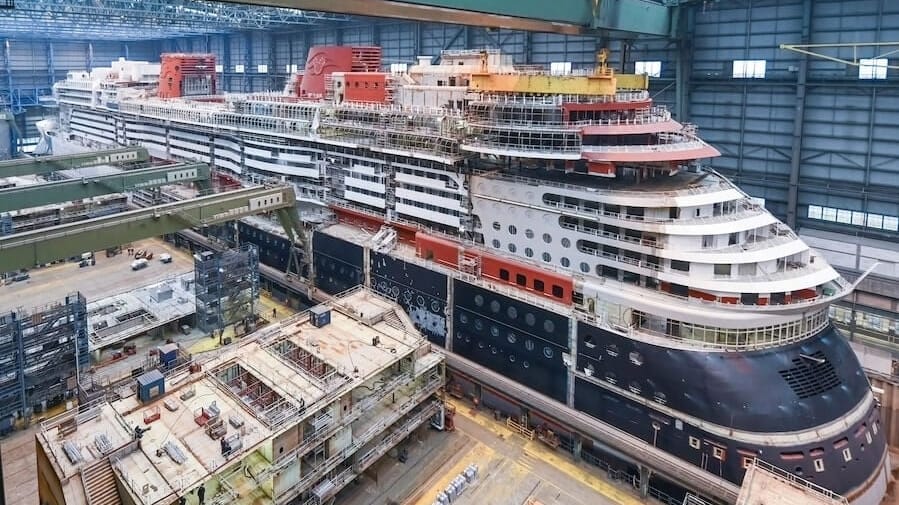 Disney cruise ship under construction