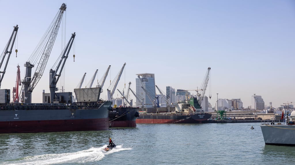 Merchant bulkers at the Port of Casablanca, 2025 (Utah National Guard file image)