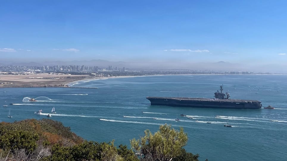 USS Abraham Lincoln arriving San Diego California