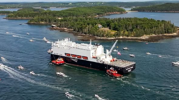 State of Maine on maiden arrival