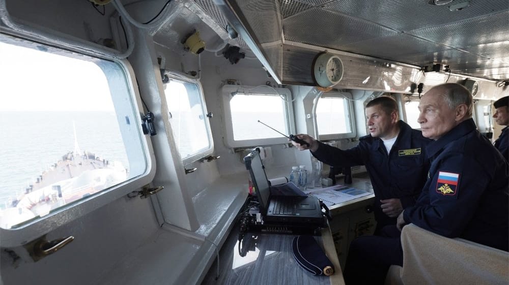 President of Russia on naval exercise