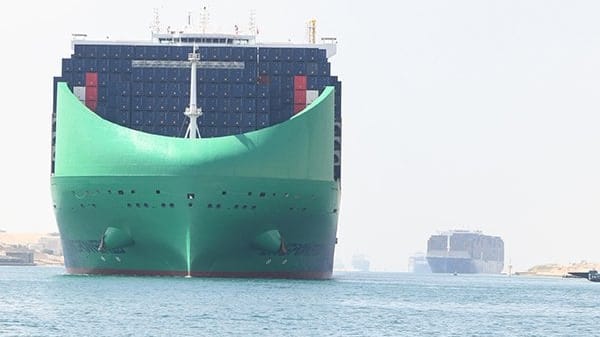 containerships in the Suez Canal