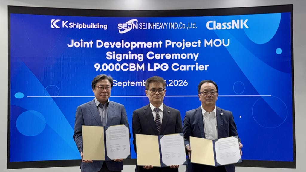 K Shipbuilding, Sejin and ClassNK Signed MOU for Joint Development of New Generation Eco LPG Carrier Applying the Amended IGC Code