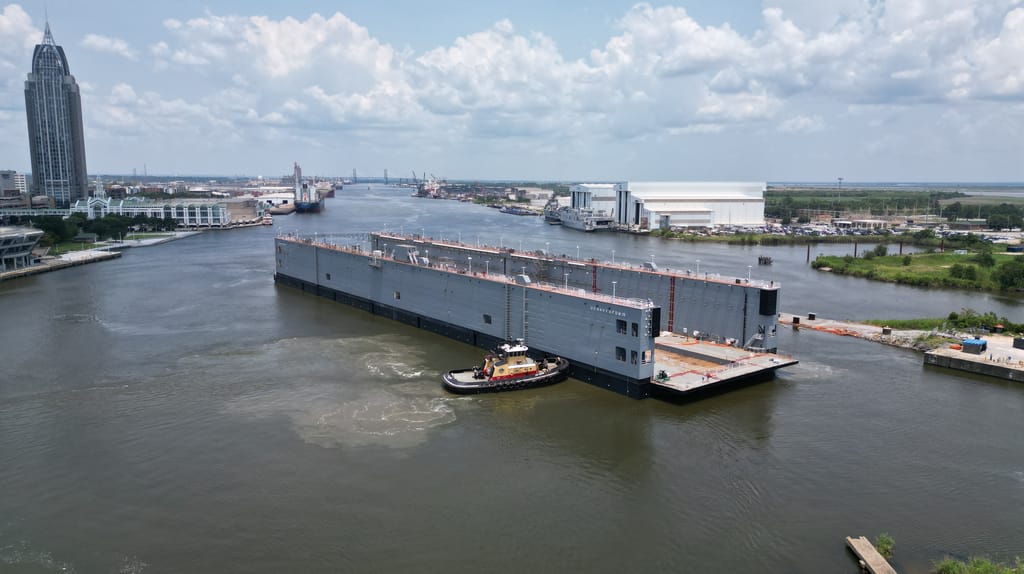 Austal USA Launches Navy Dry Dock - Largest Vessel Launched to Date