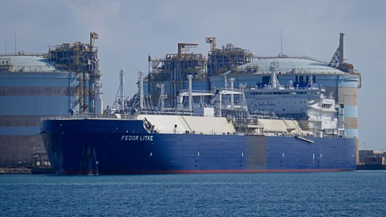 Greek-owned icebreaking LNG carrier Fedor Litke, built to serve Yamal LNG in Russia's Arctic northern reaches (Manuel Hernandez Lafuente / VesselFinder)
