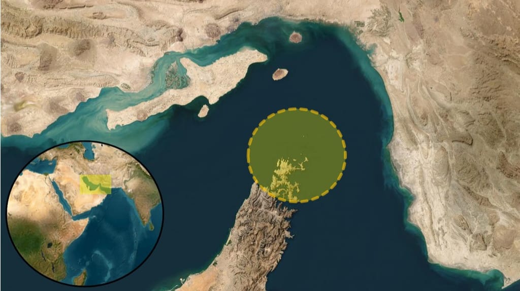 The general location of the Wednesday evening attack on a tanker off the Musandam Peninsula (UKMTO)