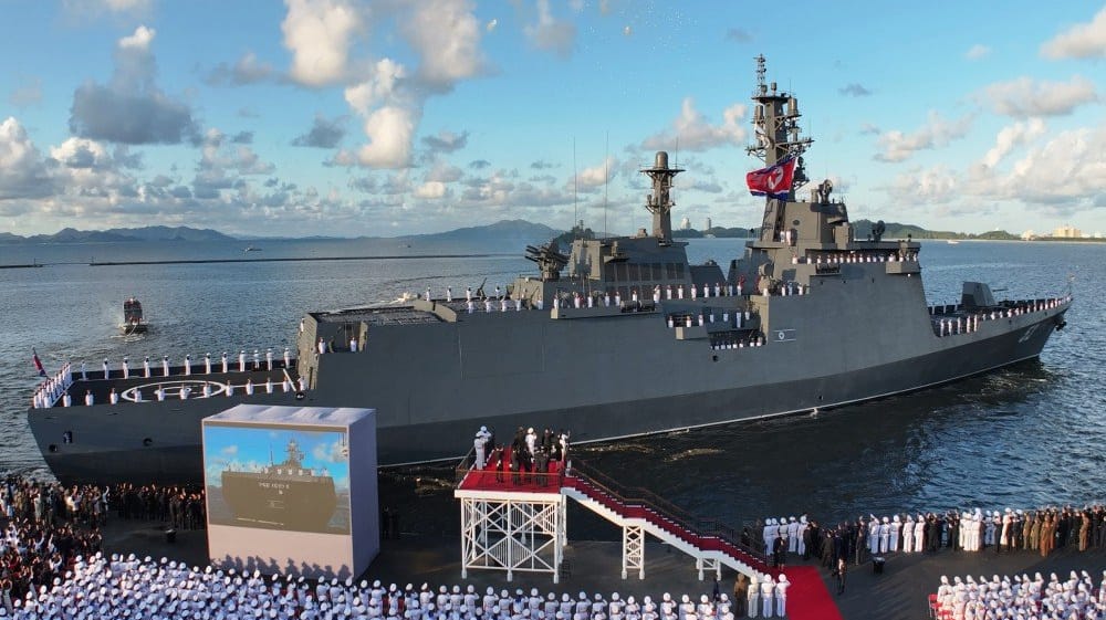 North Korean destroyer being commissioned