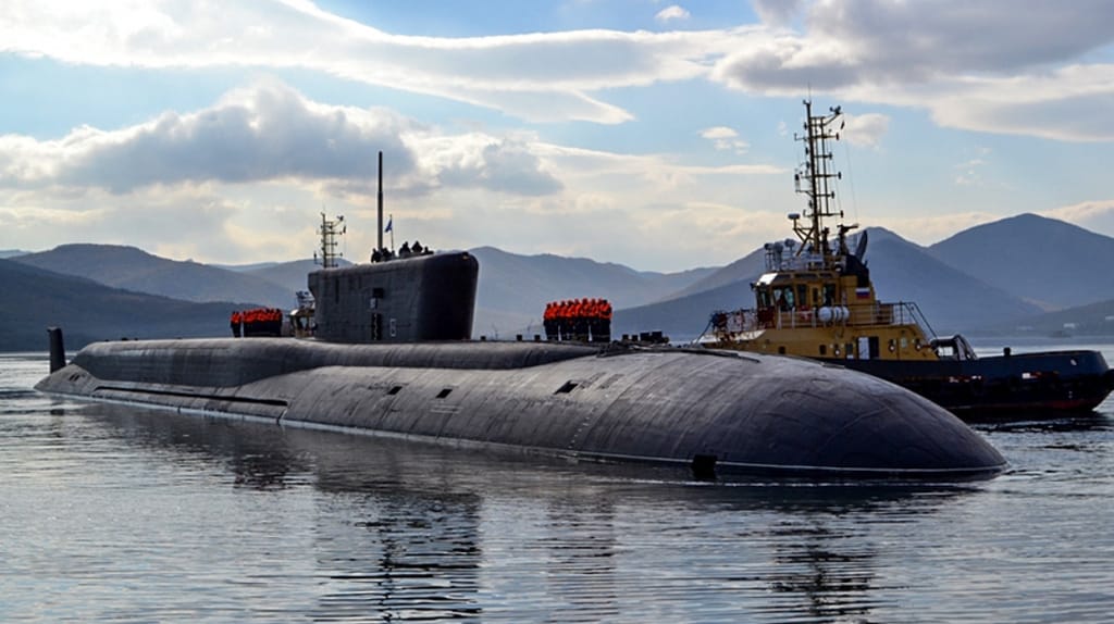 The Pacific Fleet’s Borei Class Ballistic Missile Submarine RFS Vladimir Monomak (Russian Navy file image)