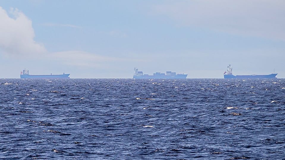 Ships anchored in the Persian Gulf