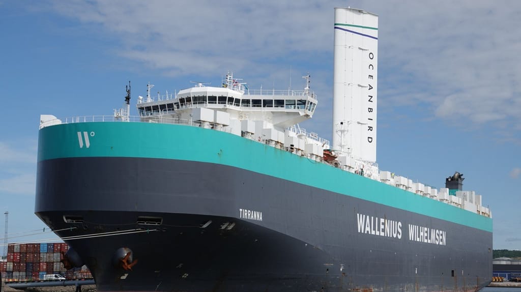 wind-assisted propulsion installed on car carrier