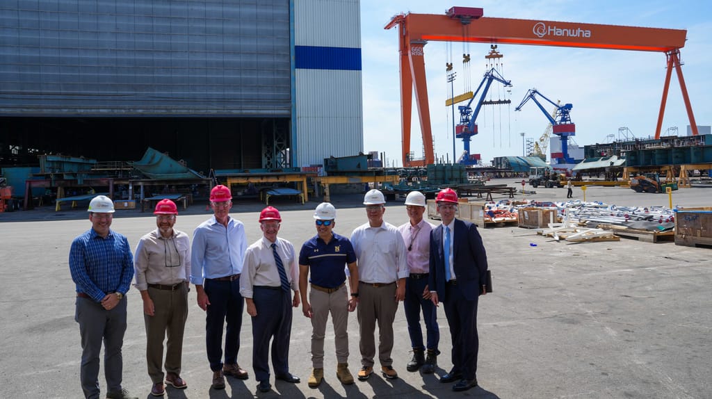 Acting Secretary of the Navy Hung Cao Tours Hanwha Philly Shipyard