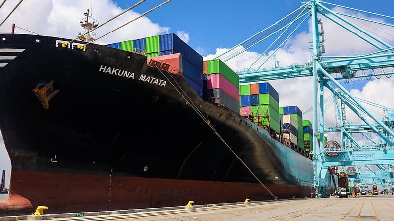 containership in Jacksonville, Florida