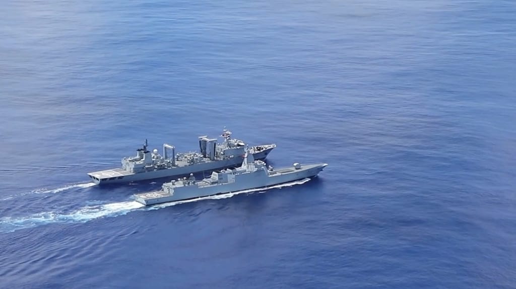 UNREP in progress during a joint Russian-Chinese exercise, Aug 2026 (PLAN)