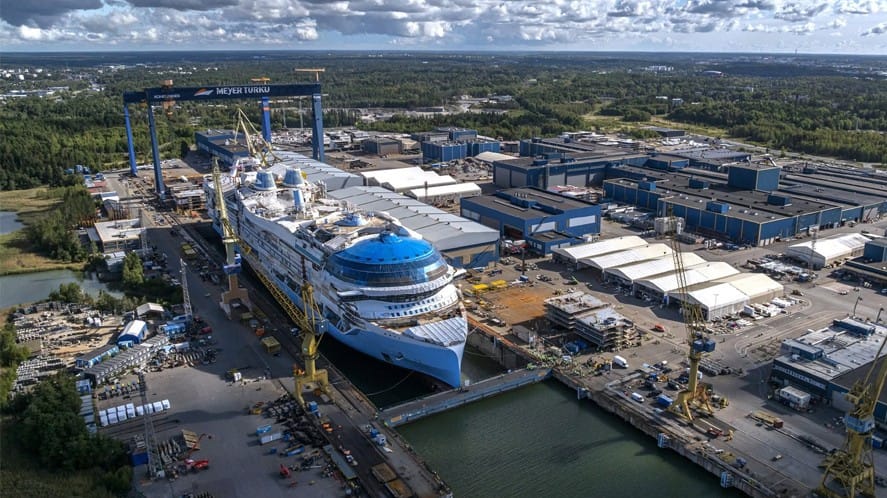 ultra-large cruise ship under construction
