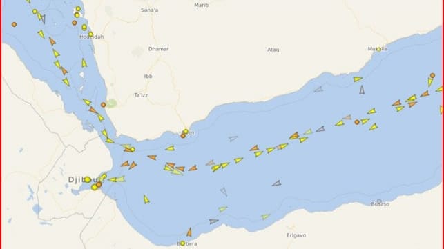 shipping traffic Red Sea, Bab el-Mandeb, Gulf of Aden