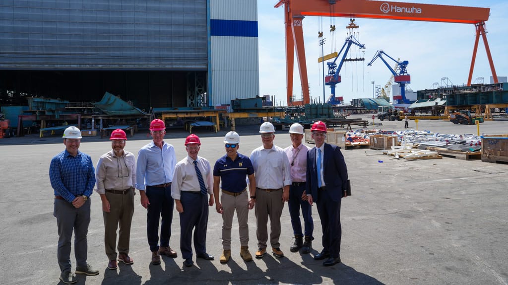 Acting Secretary of the Navy Hung Cao Tours Hanwha Philly Shipyard