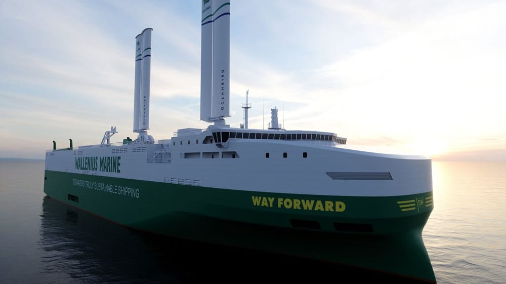 wing sails fitted on car carrier