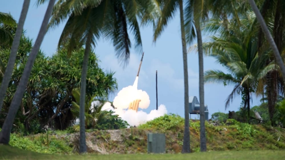 Gone from the inventory: a THAAD test launch at Kwajalein Atoll, 2019 (MDA)