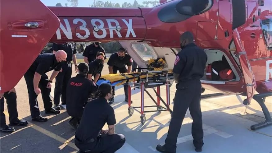 First responders training with a similar air ambulance and flight crew (Oceanside Fire Department)