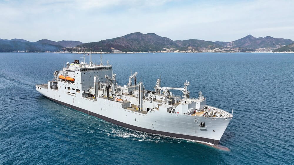 USNS Wally Schirra after a seven-month yard period in South Korea (USN)