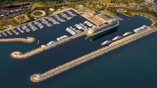 rendering of proposed Fiumicino Waterfront port and marina Italy