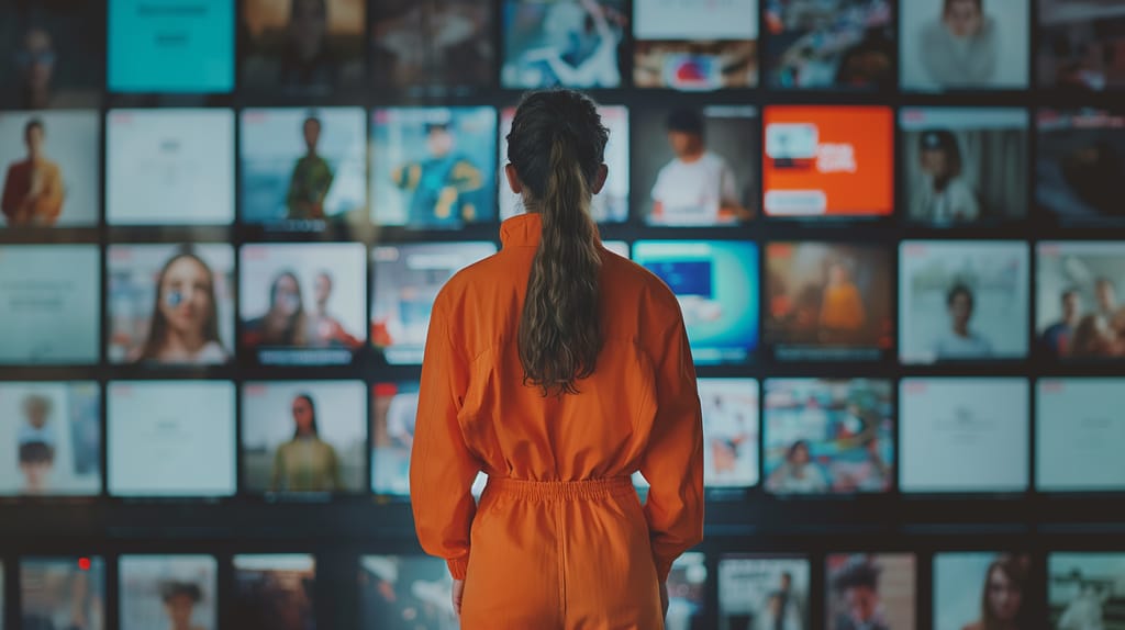woman looking at digital screen KVH Industries