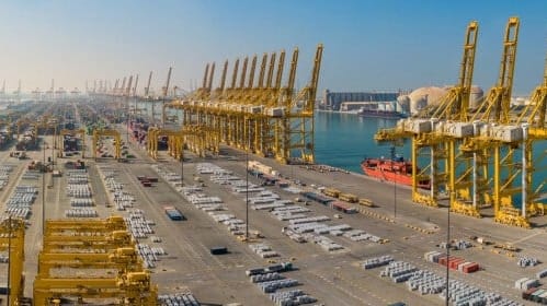 Jebel Ali is a hub for container freight to and from Iran (DP World file image)