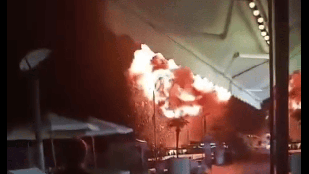 Bystanders captured footage of the attack from the boardwalk (Russian social media)