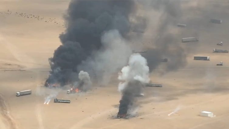 Houthi attack of Saudi trucks