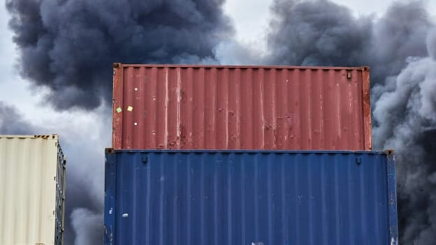 container fire