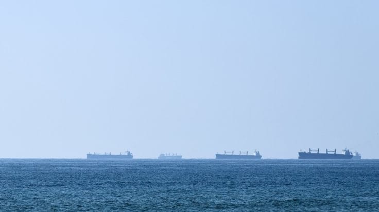 vessels anchored near Strait of Hormuz
