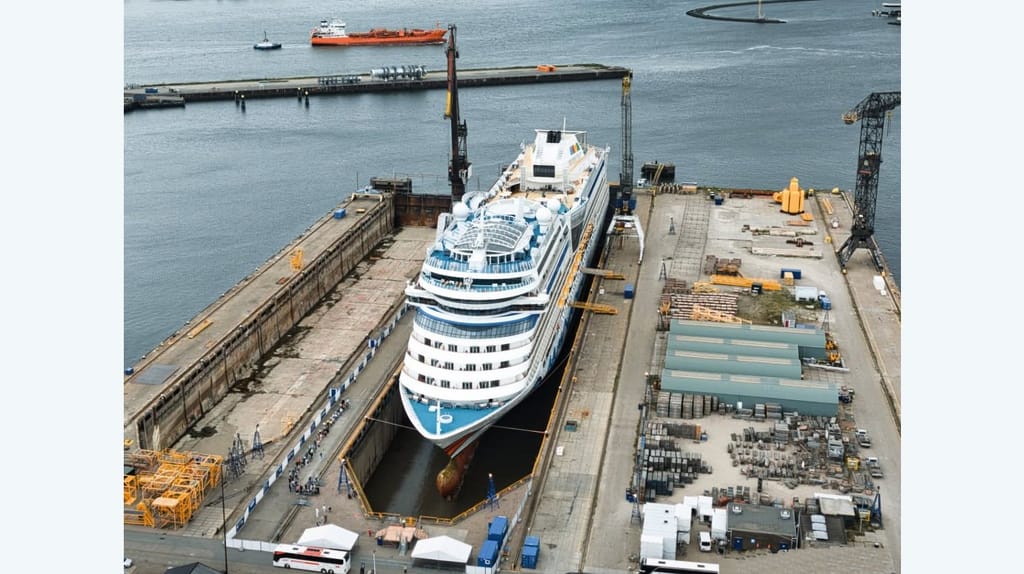 cruise ship in dry dock