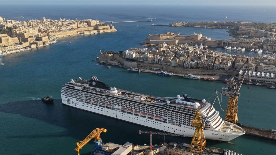 MSC Poesia entering dry dock