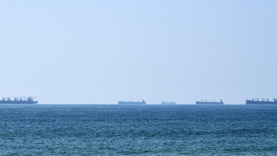 ships anchoredi nthe Persian Gulf