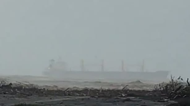 bulker aground in cyclone