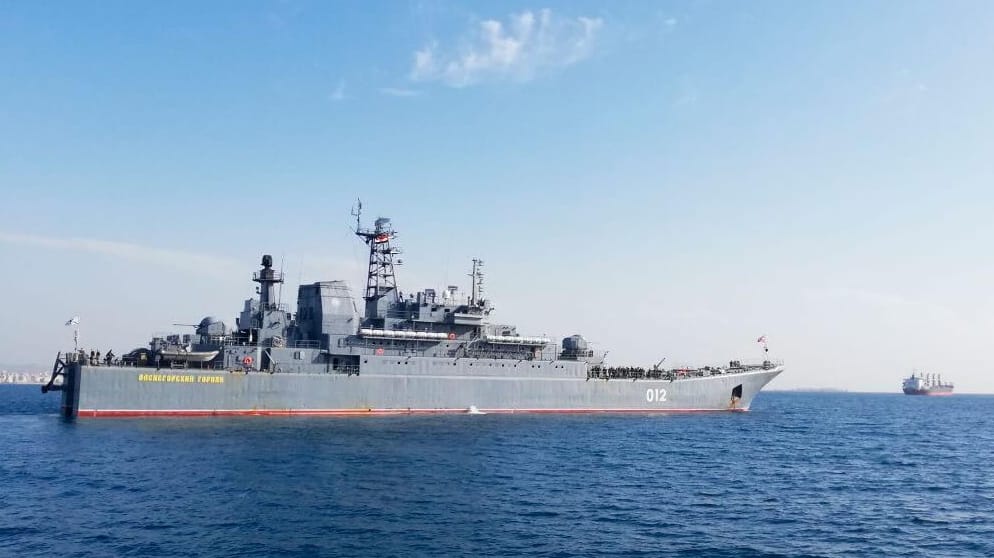 A Russian tank landing ship at Tartus (Russian MOD)
