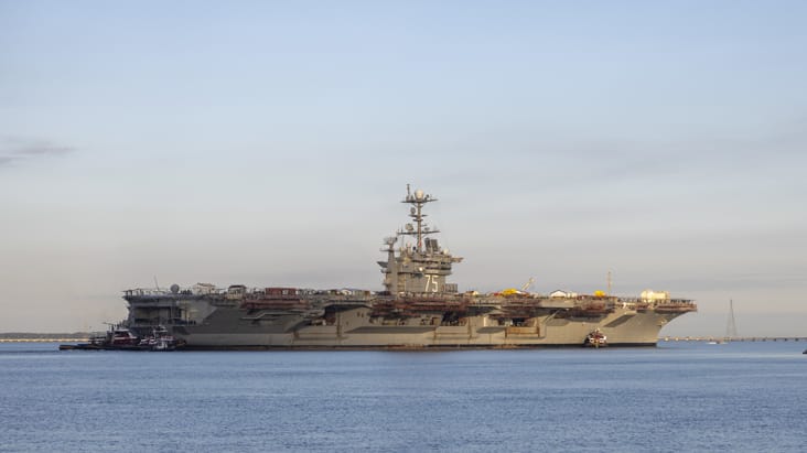 carrier moving to shipyard for overhaul