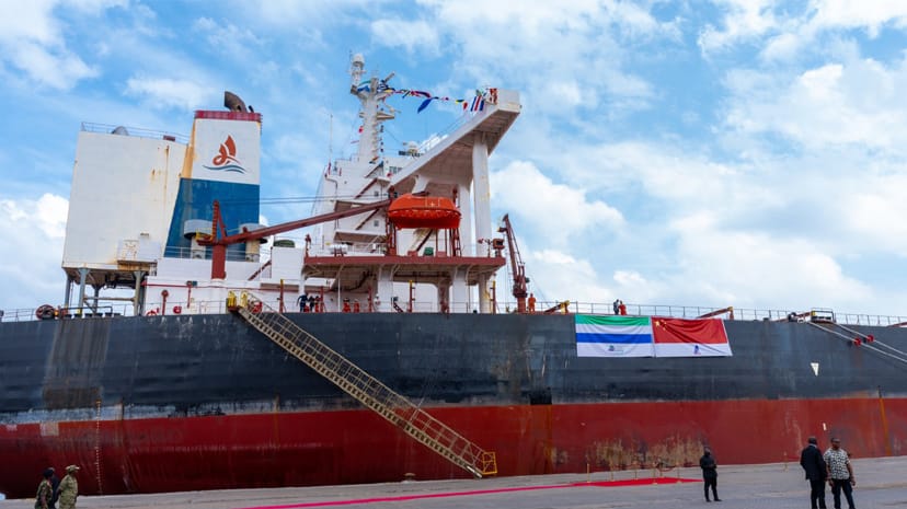 bulker in Sierra Leone port