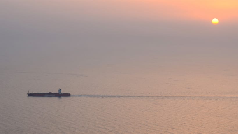 containership at sea