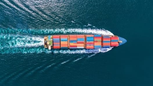 containership at sea